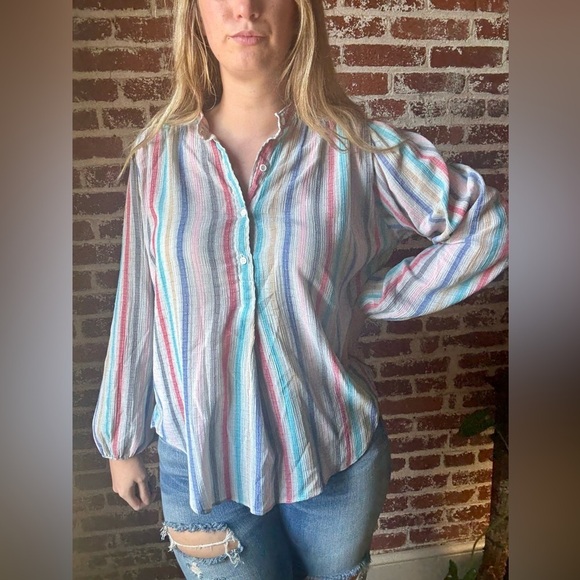 Oak Hill Tops - 90s Oak Hill Lightweight Striped Blouse